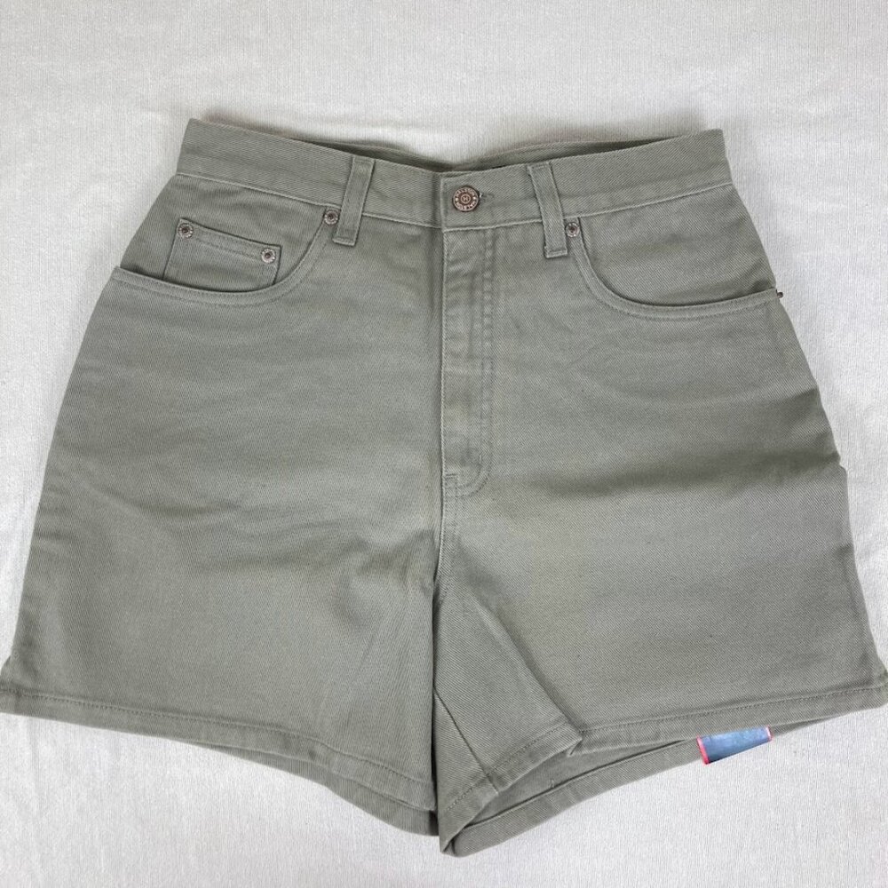 Halston Jeanswear Womens Size 6 Sage Green Cotton Shorts NWT Vintage Style